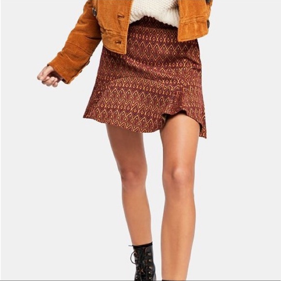 Free People When In Rome Ruffle Skirt sz Small - Picture 2 of 5